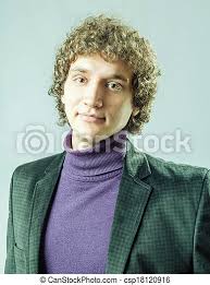 The versatility of our hair is endless. Portrait Of A Young Guy With Curly Hair Handsome Man Head And Shoulders Shot Front View Of A Young Caucasian Guy With Curly Canstock