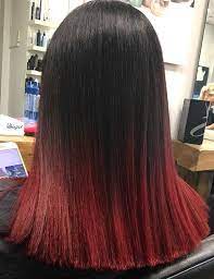 Dark brown or black hair and red lower parts or tips are also great for spicing up your natural dark hair color. 20 Radical Styling Ideas For Your Red Ombre Hair