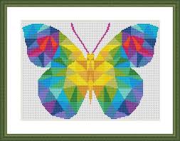 Geometric Butterfly Cross Stitch Pattern Pdf Polygonal Etsy Butterfly Cross Stitch Pattern Butterfly Cross Stitch Stitch Patterns