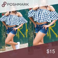 Black And White Checkered Off The Shoulder Top Off The Shoulder Checkered Top Clothes Design Fashion Design Tops