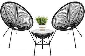 Amazon Com Best Choice Products 3 Piece All Weather Patio Acapulco Bistro Furniture Set W Plastic Rope Glass Top In 2020 Bistro Furniture Glass Top Table Bistro Set