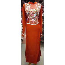 Kombinasi warna merah bata kain satin. Gamis Merah Bata Dan Kuning Semi Sutera Ld 108 Cm 114 Cm Wela Merah Bata Kombinasi Sulam Pita Big Size Khaki Tangan Panjang Gamis Big Size Murah Ready Stock Wella Merah