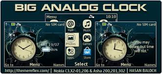 Download wallpaper jam bergerak from. Big Analog Clock Theme For Nokia C3 00 X2 01 205 Asha 200 201 302 Themereflex