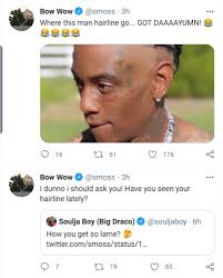 Soulja boy and bow wow are set to face off in an upcoming edition of swizz beatz and hours after bow wow teased a june 26 date for the battle on social media he know everybody in the world, everybody on twitter, everybody say they wanna see bow wow vs. Bow Wow Humiliates Soulja Boy S New Hair Look With These Hilarious Photos Tunde Ednut