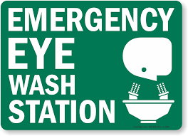 However, in either case, the volume should not be at a velocity which may injure the eyes. Emergency Eye Wash Station Sign Emergency Eye Wash Station