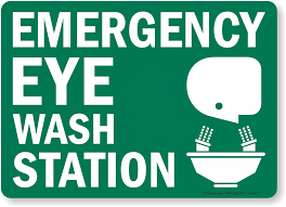 This allows for less surface area in busy and. Emergency Eye Wash Station Sign Emergency Eye Wash Station