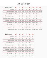 Youth Football Jersey Size Chart A4 Varsity Youth Football