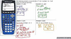 Composite Function Concepts And Calculator Tricks Pre Calculus Youtube