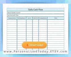 Business Daily Cash Flow Statement Report Register In Out Etsy Cash Flow Statement Cash Flow Balance Sheet