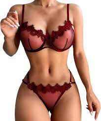 Amazon.com: cooki Lingerie for Women 2023 Sexy Naughty Slutty Lace Floral  Teddy Babydoll Lingerie Mesh See Through Bow Bra And Panty Set Sexy Lingerie  for Plus Women Womens Lingerie Bodysuit Wine :