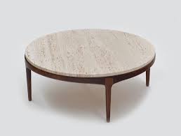 Knf zinnia round bistro table. Danish Modern Round Low Travertine Coffee Table At 1stdibs