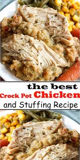 Crock Pot Chicken And Stuffing Recipe Chicken Crockpot Recipes Healthy Crockpot Recipes Stuffing Recipes