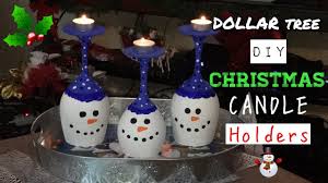 Diy Snowman Wine Glass Candle Holders Youtube