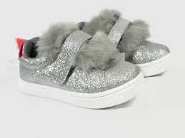 cat and jack girls shoe silver tristan size 6 glitter faux