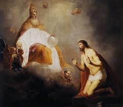 The replica painting captures the original work's texture, depth of color, and even its subtle brushstrokes, which are applied by hand. File De Grebber God Inviting Christ To Sit On The Throne At His Right Hand Jpg Wikimedia Commons