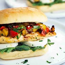 Grilled Chicken Bruschetta Sandwich Jessica Gavin