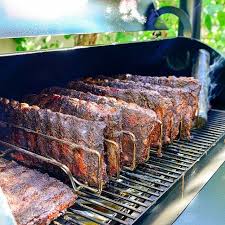 Thick And Deliciously Smoked Traeger Bbq Ribs You Won T Find Any Shiners On These Racks Smoked Food Recipes Traeger Bbq Cooking