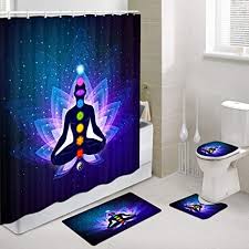 We made this unique shower curtain list based on our expert opinion and after doing our research based on their price, color. Amazon Com Seven Chakra Bathroom Sets With Shower Curtain And Rugs And Accessories Psychedelic Chakra Yoga Meditation Zen Trippy Room Decor For Stoners Shower Curtain Sets With Rugs Toilet Lid Cover Bath Mat