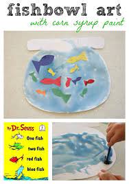 One Fish Two Fish Red Fish Blue Fish Dr Seuss Fish Bowl Craft I Can Teach My Child Dr Seuss Crafts Seuss Crafts Dr Seuss Preschool I created these one fish two fish printable snack mats for my son's preschool. one fish two fish red fish blue fish