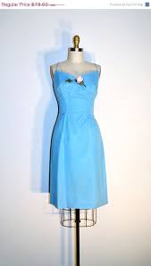 Vintage 50s Party Dress 1950s Cocktail Dress Pool Blue With Pink Rose With Images 1950s Cocktail Dress Dresses Party Dress