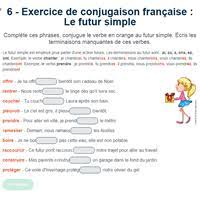 Présentation du futur proche des verbes les plus fréquents à connaître dans la conjugaison française dans les écoles primaires pour les niveaux de cm1 et de. 6 Exercice De Conjugaison Le Futur Simple