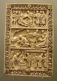 Ivory Plaque Probably From A Book Cover Reims Late 9th Century With Two Scenes From The Life Of Saint Remy And The B Medieval Art Carolingian Romanesque Art