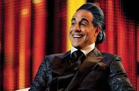 Stanley Tucci Blue Hair The Caesar Flickerman He Did An Awesome Job Hunger Games Movies Hunger Games Hunger Games Party