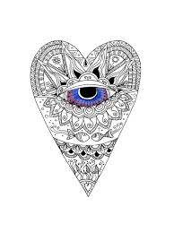 Evil Eye Charm Set In A Heart With Intricate Designs And Two Etsy Evil Eye Charm Creative Drawing Hanging Wall Art