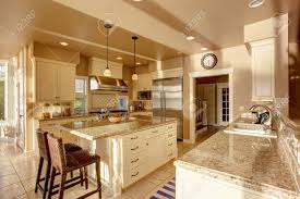 large luxury kitchen room in beige
