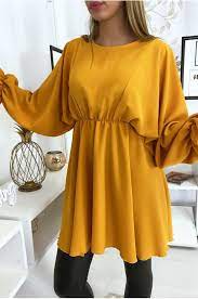 Un choix unique de tunique blanche manche longue disponible dans notre magasin. Tunique Moutarde Femme A Manches Longues