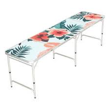 Flamingo Pattern Beer Pong Table Zazzle Com Beer Pong Tables Painted Picnic Tables Beer Pong