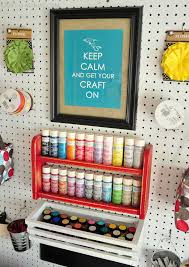 Then cover it with anything your heart desires. Craft Room Wall With Whites And Brights