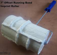 How to use concrete stamps. Concrete Cement Landscape Curbing 7 Offset Brick Imprint Texture Roller Stamp Ebay