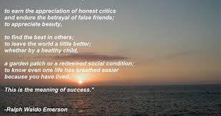 Ralph Waldo Emerson Success What Is Success Success Meaning False Friends