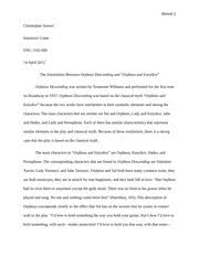 A research paper critique considers both negative and positive point of the research paper before giving any statement about the research paper. Orpheus Analysis Paper Student Written Robinson 1 Julian Robinson English 1102 Orpheus Eurydice An Inter Textual Analysis Orpheus Eurydice Is A Course Hero