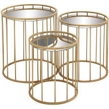Home Mirrored Accent Table Metal End Tables End Tables