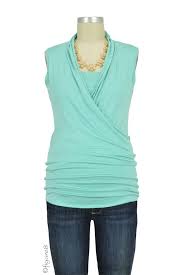 Baju Mama Isabella Raw Edge Sleeveless Maternity Nursing Top In Spring Green Nursing Tops Maternity Nursing Tops Nursing Clothes