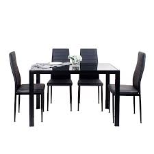 54 quincy brown cherry round glass pedestal table set. Modern Rectangular Glass Dining Table And Chair Set Of 4 Small Round Table With Metal Leg White Eiffel Dining Chair For Dining Room Kitchen Furniture Rectangular Table 4 Black Chair Buy Online In