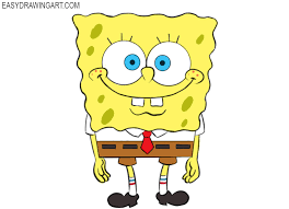 How To Draw Spongebob Easy Drawing Art And then focus on the face, by drawing those big eyes spongebob has.
