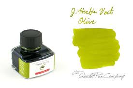 Herbin Vert Olive 30ml Bottled Ink Bottled Ink Fountain Pen Ink Fountain Pens Calligraphy
