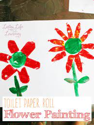 Toilet Paper Roll Flower Painting Activity Fun Activities For Preschoolers Flower Painting Painting Activities