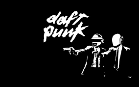 Daft punk logo artwork sketchbook pro & photoshop. Black And White Illustration Of Man Daft Punk Pulp Fiction Typography Artwork Hd Wallpaper Wallpaper Flare
