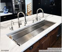Overstock.com has been visited by 1m+ users in the past month The Eclipse Sink In A 54 Inch Size Featuring Two Faucets And A Basin Grate For Drying Dishes And Protecting From S Stainless Steel Sinks Sink Accessories Sink