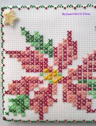 Counted cross stitch, cross stitch, easy, easy cross stitch, needlecraft, pdf pattern, poinsettia, poinsettia cross stitch pattern: Sewing Needlecraft Poinsettia Winter Christmas Wedding Cross Stitch Pattern Sewing Fiber Sewing Needlecraft Plastic Canvas