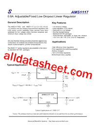 Ams1117 Adj Datasheet Pdf Advanced Monolithic Systems Ltd