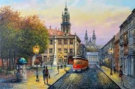 Original Cityscape Oil Painting Sunset In Old Town Wall Art Etsy Cityscape Street Painting Etsy Wall Art