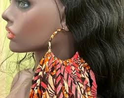 Senegalese African Fabric Earrings