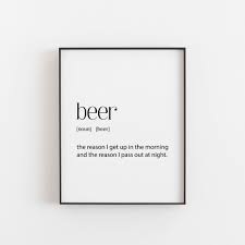 Beer Poster Beer Gifts Beer Wall Art Beer Decor Beer Printable Beer Digital Download Beer Definition Beer Birthday Gift Beer Drinker In 2020 Beer Wall Beer Poster Beer Gifts