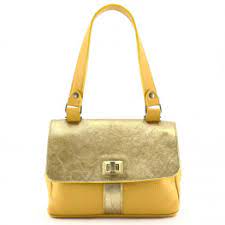 Sac à main seau en cuir effet paillettes. Sac A Main Bandouliere En Cuir Jaune Le Plus Adorable Se Cache Ici