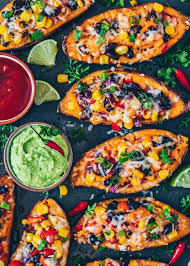 Mexikanisch Gefullte Susskartoffeln Vegan Bianca Zapatka Rezepte Chiara Gesundesessen Gefullte Susskartoffeln Susskartoffel Rezept Ofen Vegetarisch Kochen
